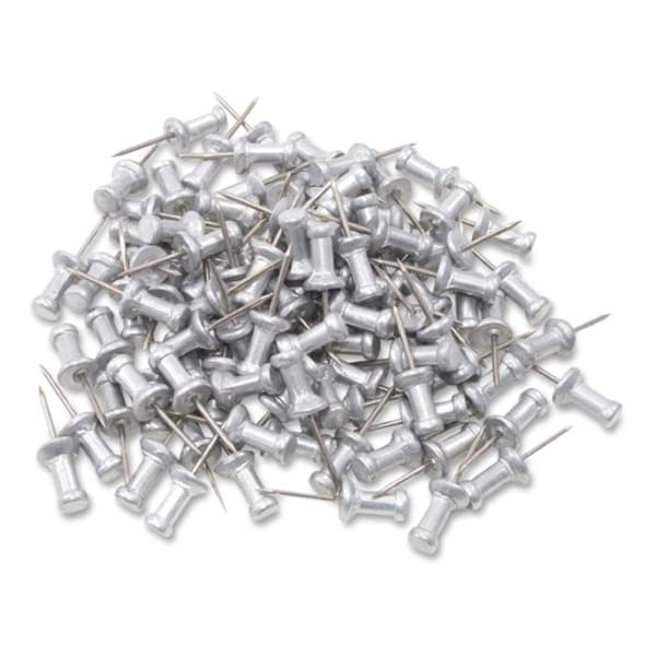 Push Pins, 1/2, Plastic Heads, 100/BX, Aluminum 10PK